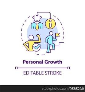 2D editable multicolor icon personal growth concept, isolated vector, mindful entrepreneurship thin line illustration.. 2D customizable thin line icon personal growth concept