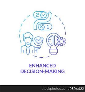 2D gradient icon enhanced decision making concept, isolated vector, mindful entrepreneurship thin line illustration.. 2D gradient line icon enhanced decision making concept