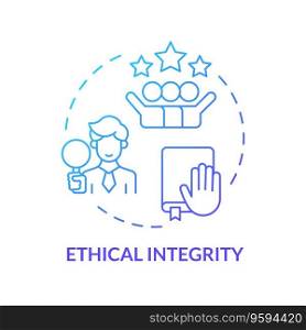2D gradient icon ethical integrity concept, isolated vector, mindful entrepreneurship thin line illustration.. 2D gradient thin line icon ethical integrity concept