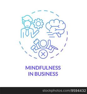 2D gradient icon mindfulness in business concept, isolated vector, mindful entrepreneurship thin line illustration.. 2D gradient line icon mindfulness in business concept