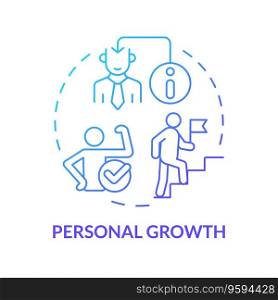 2D gradient icon personal growth concept, isolated vector, mindful entrepreneurship thin line illustration.. 2D gradient thin line icon personal growth concept