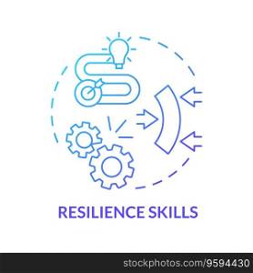 2D gradient icon resilience skills concept, isolated vector, mindful entrepreneurship thin line illustration.. 2D gradient thin line icon resilience skills concept