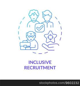 2D gradient inclusive recruitment thin line icon concept, isolated vector, blue illustration representing unretirement.. 2D gradient inclusive recruitment thin line concept