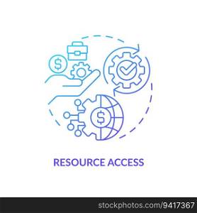 2D gradient resource access icon, isolated vector, foreign direct investment thin line illustration.. Linear resource access icon FDI concept
