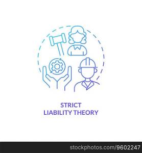 2D gradient strict liability theory thin li≠icon concept, isolated vector, blue illustration representing∏uct liability.. 2D strict liability theory gradient icon concept