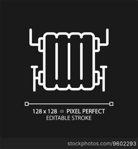 2D pixel perfect editable white water heater icon, isolated vector, thin line illustration representing plumbing.. 2D customizable thin linear white water heater icon