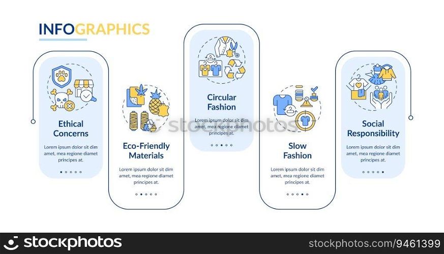 2D sustainable office vector infographics template with thin line icons concept, data visualization with 5 steps, process timeline chart.. Colorful sustainable office layout with linear icons