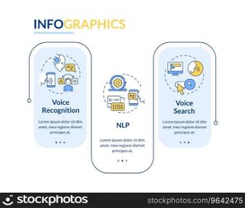 2D voice assistant vector infographics template with linear icons concept, data visualization with 3 steps, process timeline chart.. 2D voice assistant layout with thin line icons concept