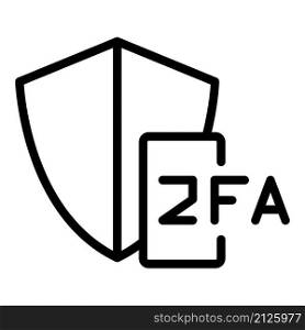 2fa shield icon outline vector. Code login. Internet mobile. 2fa shield icon outline vector. Code login