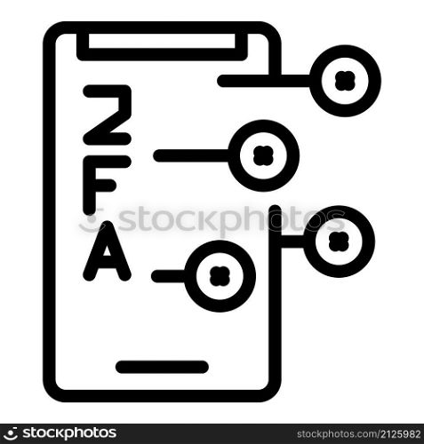 2fa smartphone icon outline vector. Code login. Multi password. 2fa smartphone icon outline vector. Code login