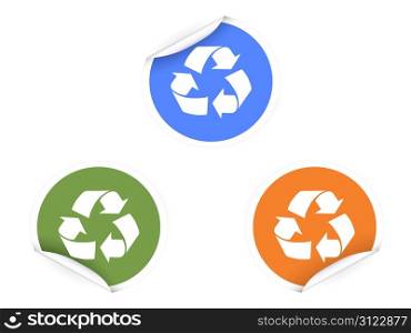 3 color recycling Stickers for design