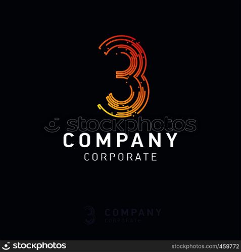 3 company logo design vector