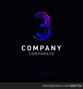 3 company logo design vector