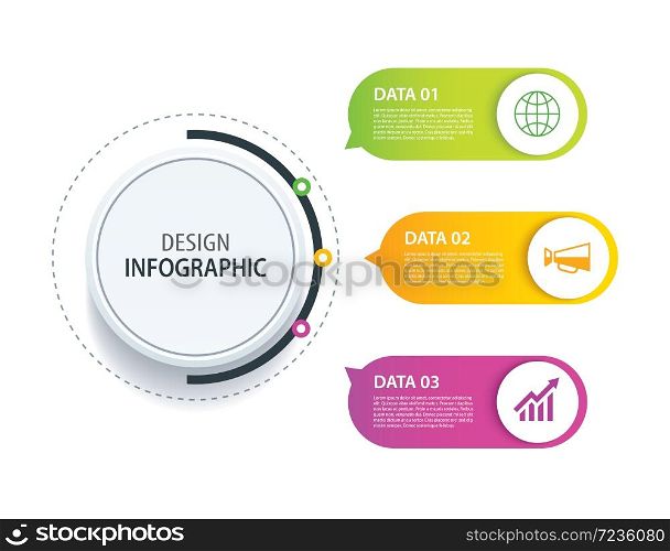 3 infographic design vector and marketing icon.Can be used for workflow layout, diagram, data, option, banner, web design. Business concept with steps processes.