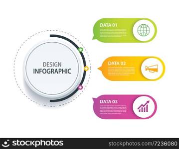 3 infographic design vector and marketing icon.Can be used for workflow layout, diagram, data, option, banner, web design. Business concept with steps processes.