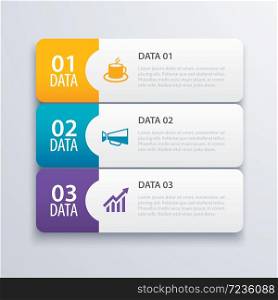 3 infographic tab index banner design vector and marketing template business. Can be used for workflow layout, diagram, annual report, web design. Business concept with steps processes.