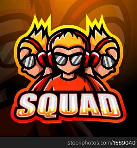3 squad boys esport logo design