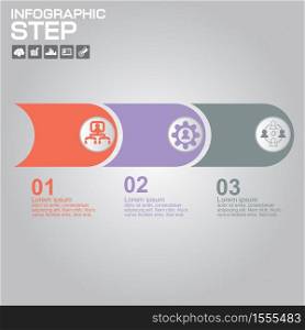 3 Steps Infographic Design Elements for Your Business Vector Illustration.