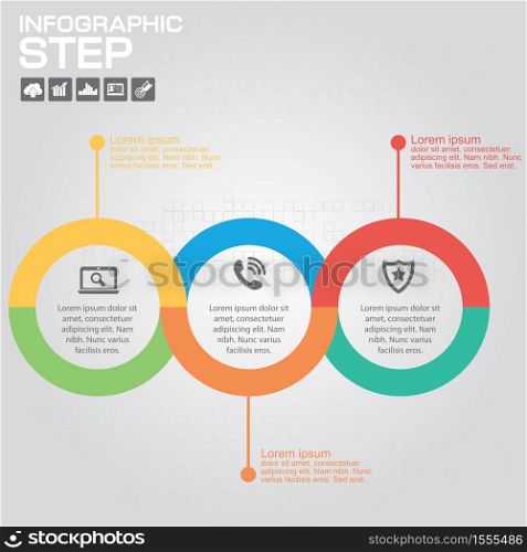 3 Steps Infographic Design Elements for Your Business Vector Illustration.