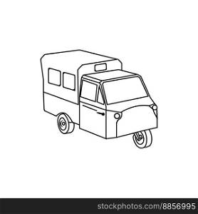 3 wheel motorized rickshaw symbol icon