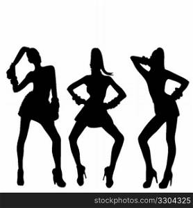 3 women silhouettes with fashion attitudes