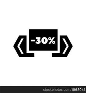 30 percent off. Black Friday. Flat Vector Icon. Simple black symbol on white background. 30 percent off. Black Friday Flat Vector Icon