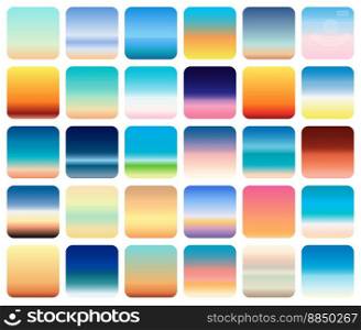 30 sunset sky gradients backgrounds set vector image