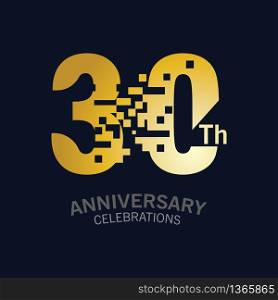 30 Year Anniversary logo template. Design Vector template for celebration