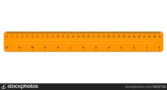 30cm measure tape ruler in flat, vector scholl ruler.