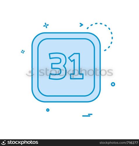 31 Date Calender icon design vector