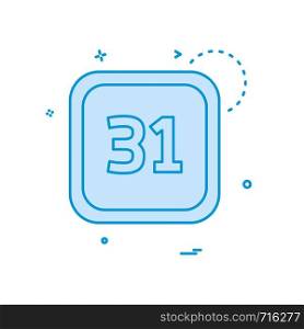31 Date Calender icon design vector