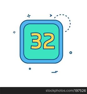 32 Date Calender icon design vector