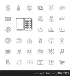 33 cash icons Royalty Free Vector Image