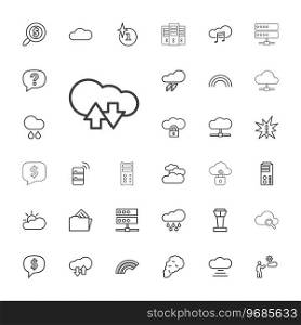 33 cloud icons Royalty Free Vector Image