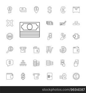 33 currency icons Royalty Free Vector Image