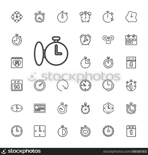 33 deadline icons Royalty Free Vector Image