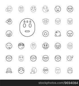 33 emoji icons Royalty Free Vector Image