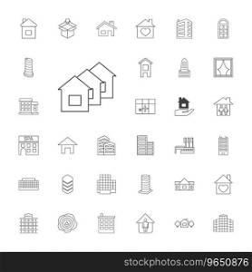 33 estate icons Royalty Free Vector Image