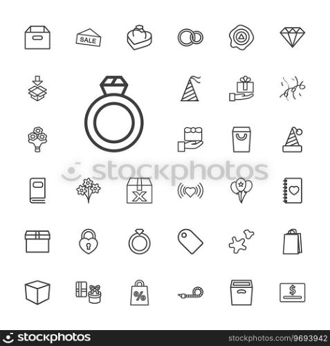33 gift icons Royalty Free Vector Image