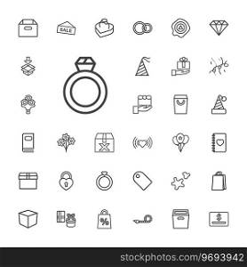 33 gift icons Royalty Free Vector Image