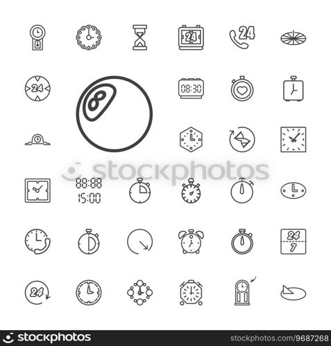 33 hour icons Royalty Free Vector Image