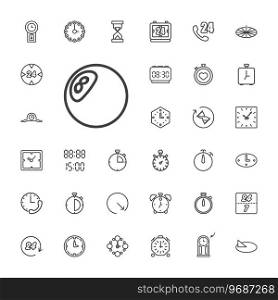 33 hour icons Royalty Free Vector Image