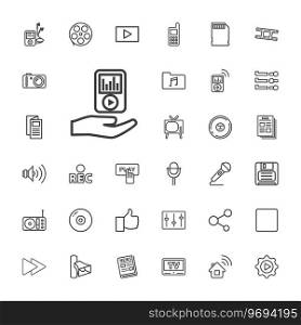 33 media icons Royalty Free Vector Image