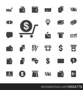 33 payment icons Royalty Free Vector Image