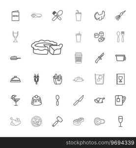 33 restaurant icons Royalty Free Vector Image