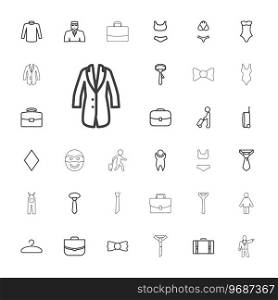 33 suit icons Royalty Free Vector Image