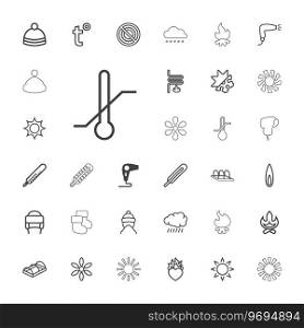 33 warm icons Royalty Free Vector Image