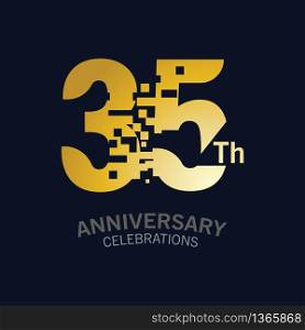 35 Year Anniversary logo template. Design Vector template for celebration
