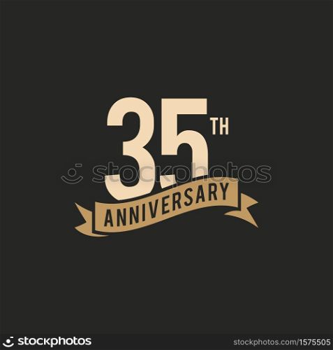 35 Years Anniversary Celebration Icon Vector Logo Design Template