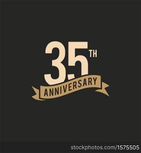 35 Years Anniversary Celebration Icon Vector Logo Design Template